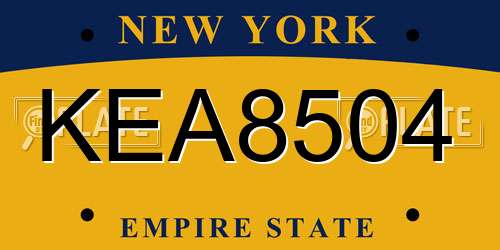 KEA8504 New York License Plate