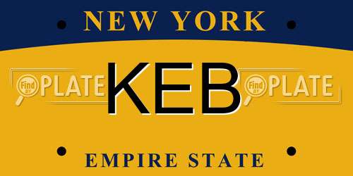 KEB New York License Plate