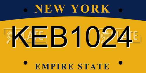 KEB1024 New York License Plate