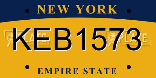 KEB1573 New York License Plate