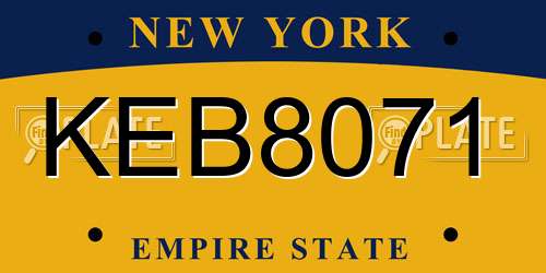 KEB8071 New York License Plate