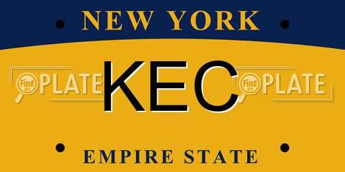 KEC New York License Plate