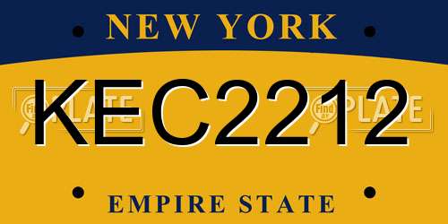 KEC2212 New York License Plate