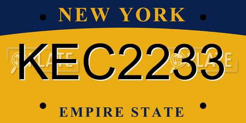 KEC2233 New York License Plate