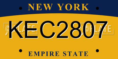KEC2807 New York License Plate