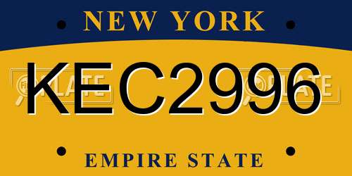 KEC2996 New York License Plate