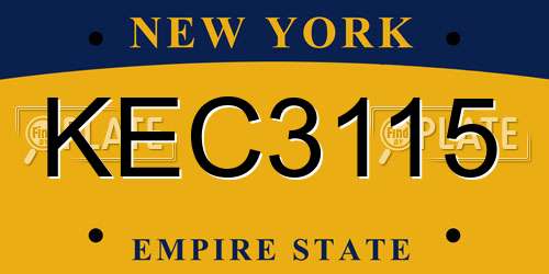 KEC3115 New York License Plate