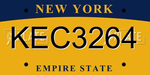 KEC3264 New York License Plate