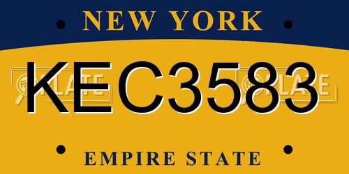 KEC3583 New York License Plate