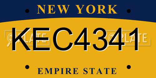 KEC4341 New York License Plate