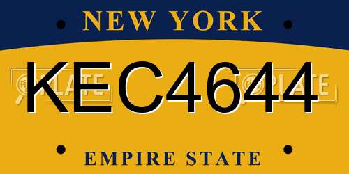 KEC4644 New York License Plate