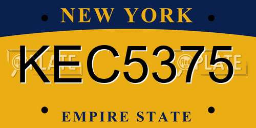 KEC5375 New York License Plate