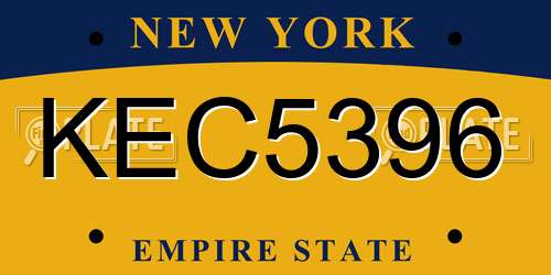 KEC5396 New York License Plate
