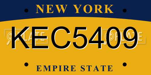 KEC5409 New York License Plate