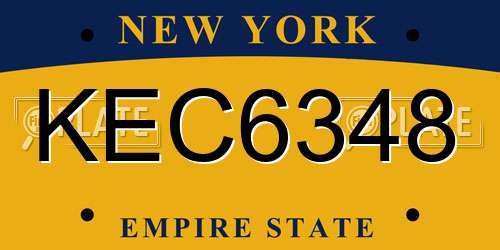 KEC6348 New York License Plate