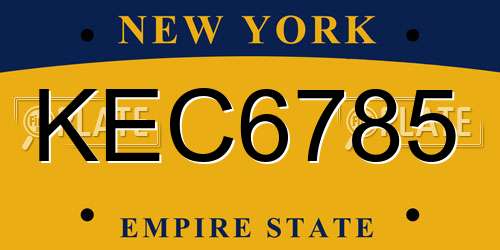 KEC6785 New York License Plate