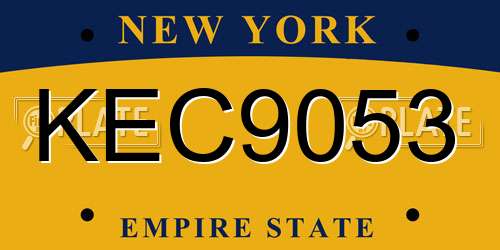 KEC9053 New York License Plate