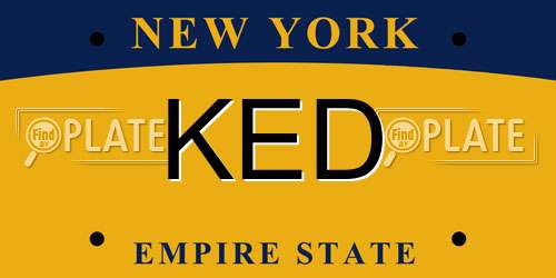 KED New York License Plate