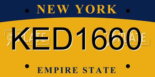KED1660 New York License Plate