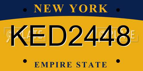 KED2448 New York License Plate