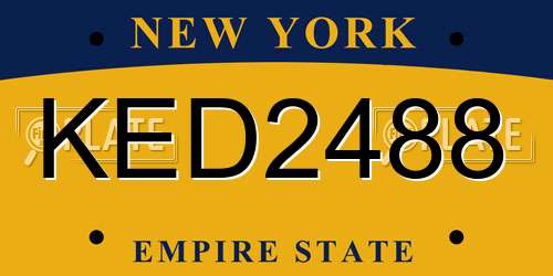 KED2488 New York License Plate