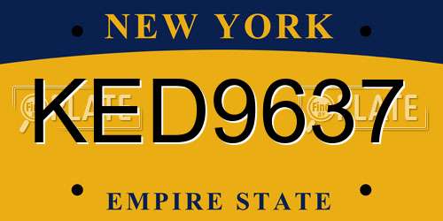 KED9637 New York License Plate