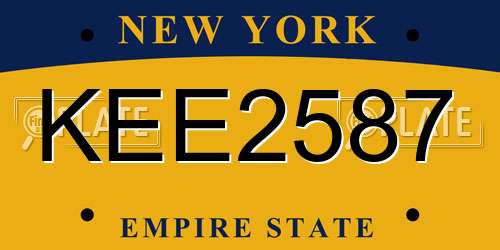 KEE2587 New York License Plate