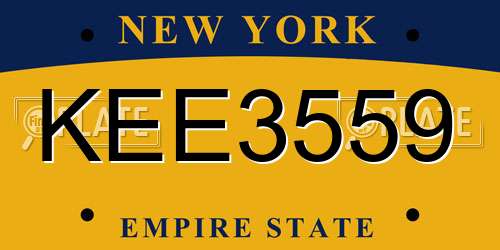 KEE3559 New York License Plate