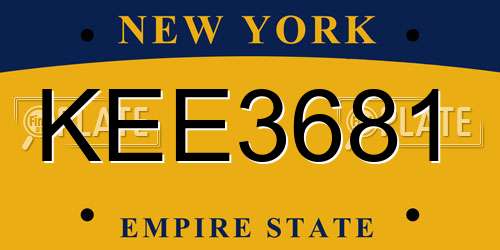 KEE3681 New York License Plate