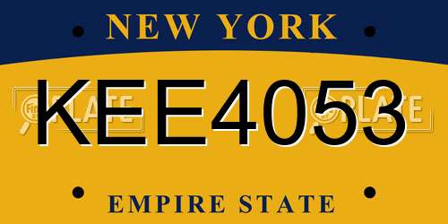 KEE4053 New York License Plate