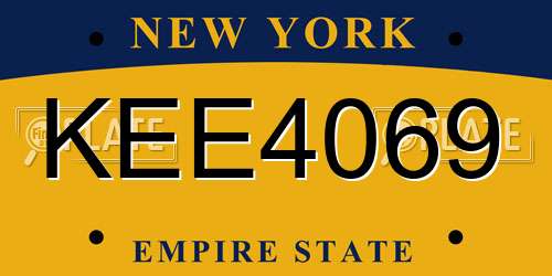 KEE4069 New York License Plate