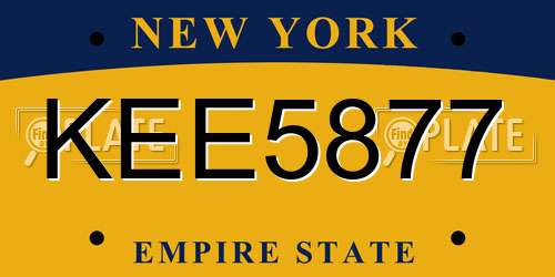 KEE5877 New York License Plate