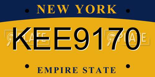 KEE9170 New York License Plate