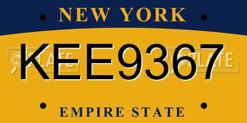 KEE9367 New York License Plate
