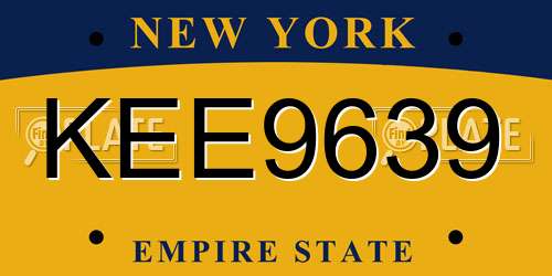KEE9639 New York License Plate