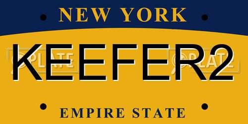 KEEFER2 New York License Plate