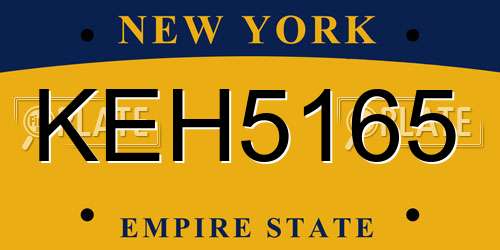 KEH5165 New York License Plate