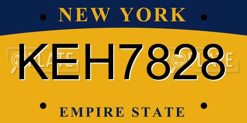 KEH7828 New York License Plate