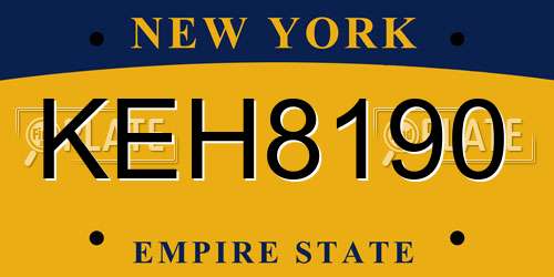 KEH8190 license plate in NY state