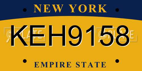 KEH9158 New York License Plate
