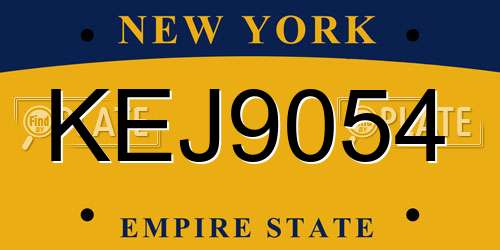 KEJ9054 New York License Plate