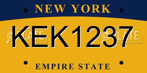 KEK1237 New York License Plate