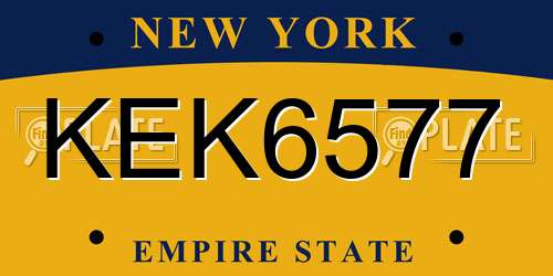 KEK6577 New York License Plate