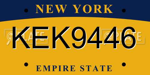 KEK9446 New York License Plate