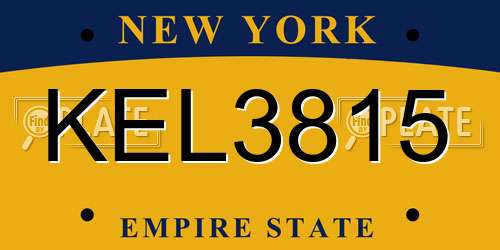 KEL3815 New York License Plate