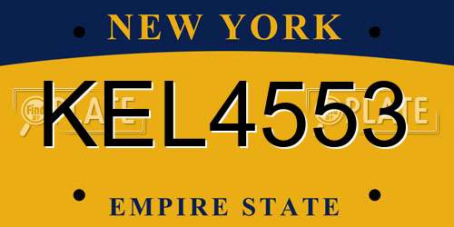 KEL4553 New York License Plate