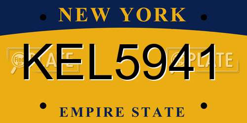 KEL5941 New York License Plate