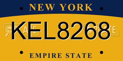 KEL8268 New York License Plate