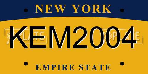 KEM2004 New York License Plate