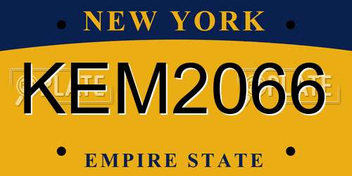 KEM2066 New York License Plate